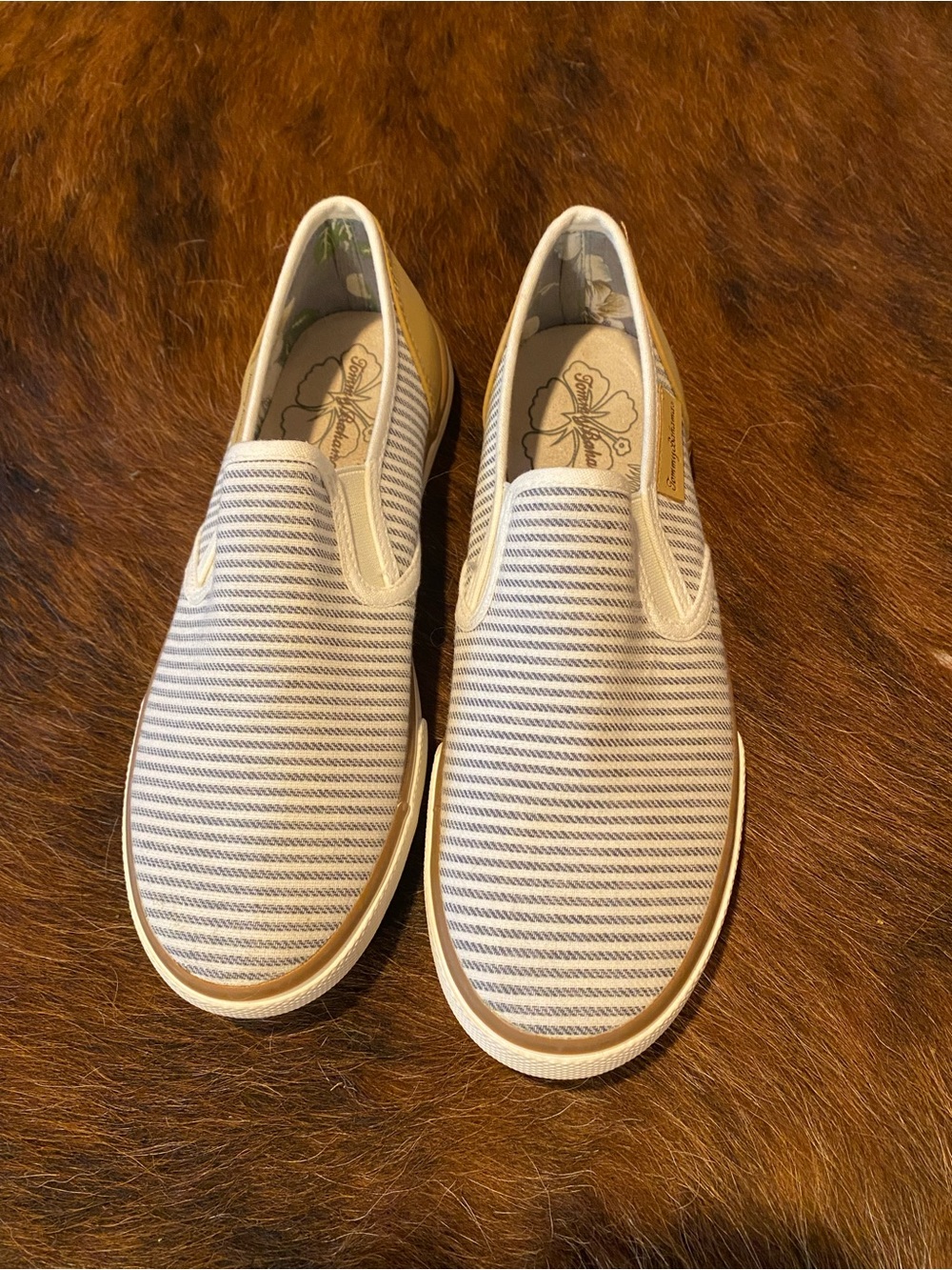 Tommy Bahama Slip-On Canvas Sneakers in white and Blue Stripes - women.